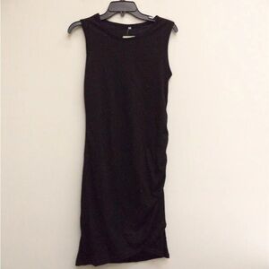 BTFBM Women's Sleeveless Ruched Stretchy Bodycon Dress Black Small